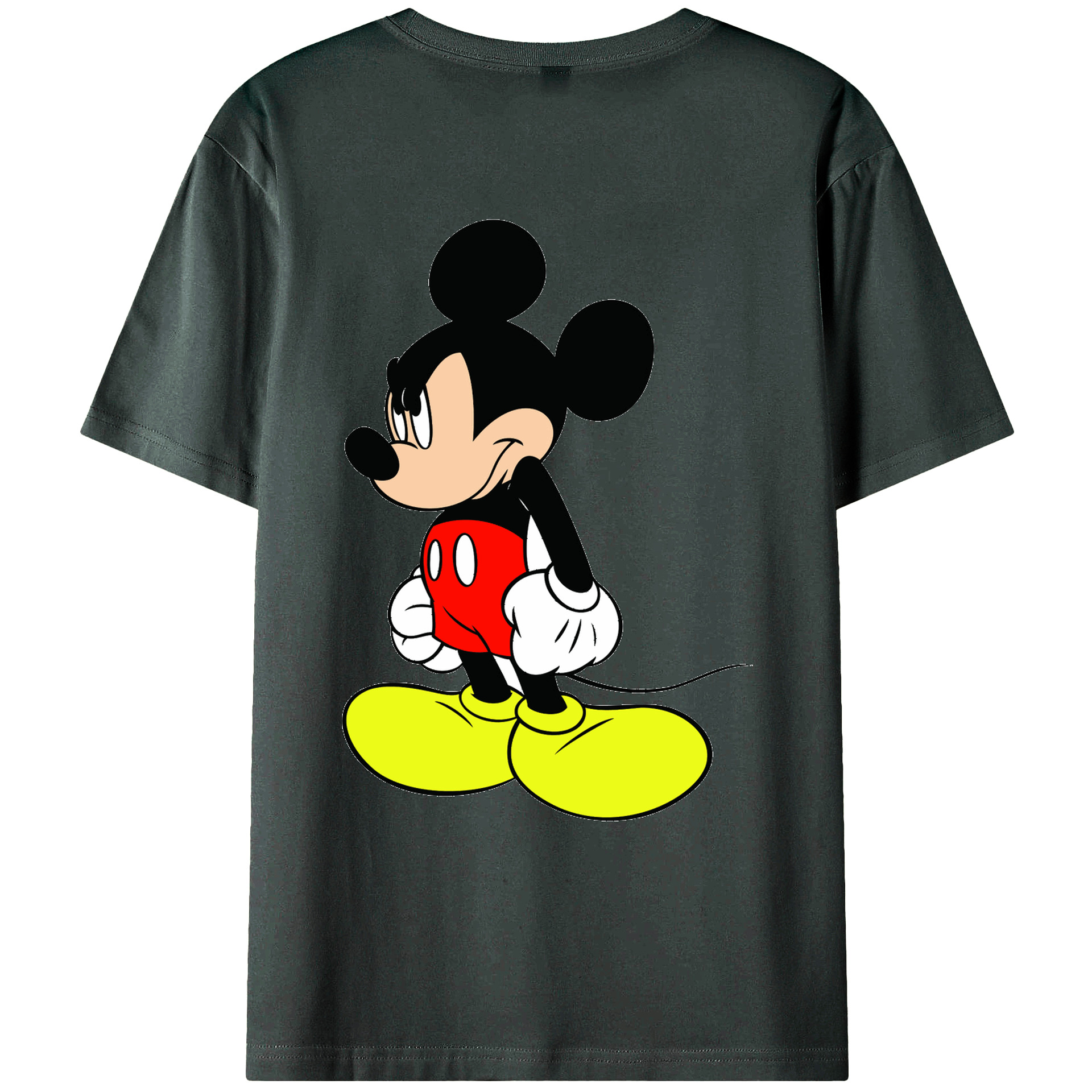 ミッキーマウス Mickey Mouse 綿100％ メンズ半袖Tシャツ（バックプリント） 通気性